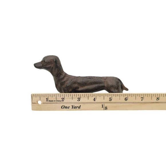 Dachshund Weiner Dog Figurine Statue Cast Metal Vintage Decorative Paper Weight - Picture 9 of 12